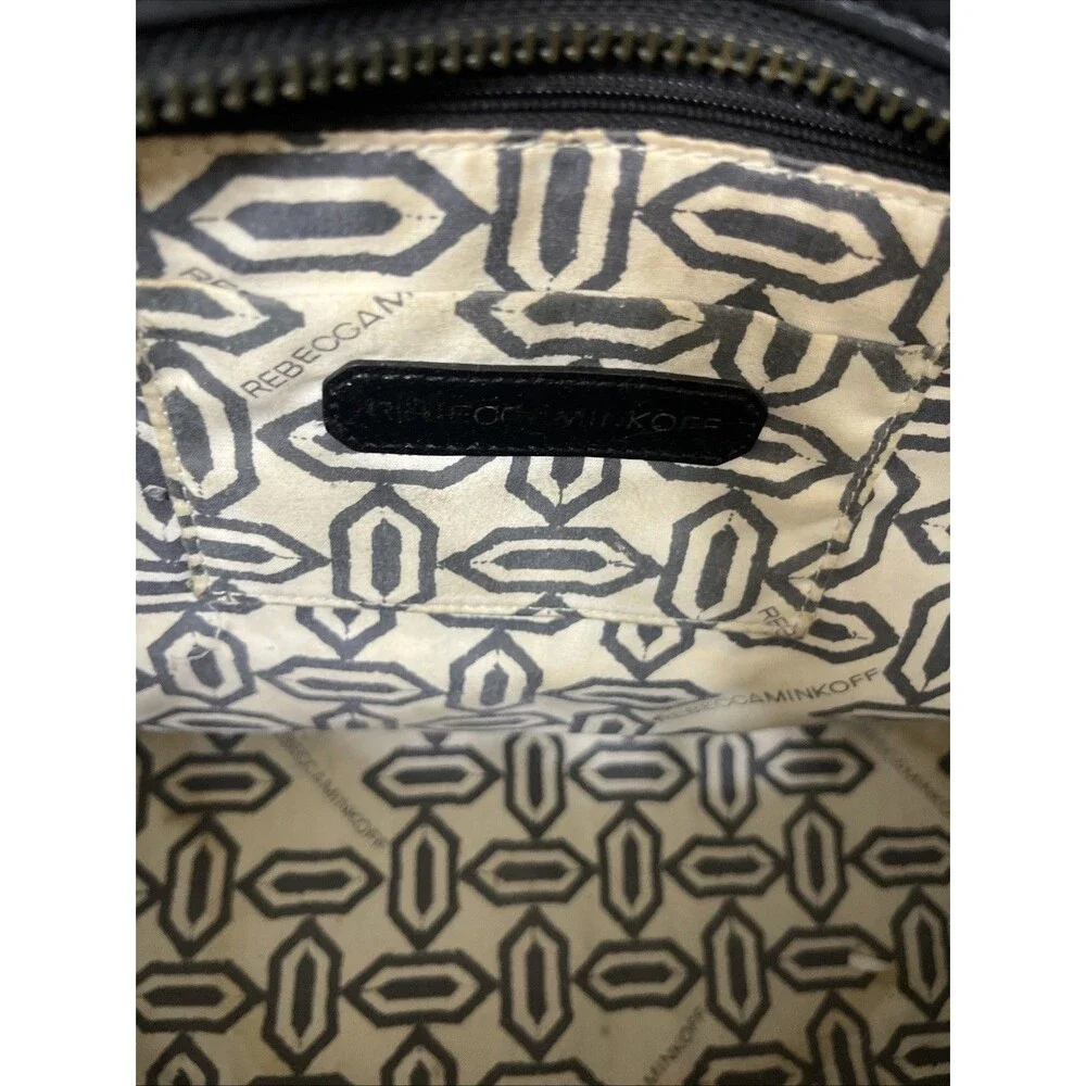 REBECCA MINKOFF Women's Leather Tote Crossbody Snakeskin Print Black MediumLarge - Picture 12 of 15
